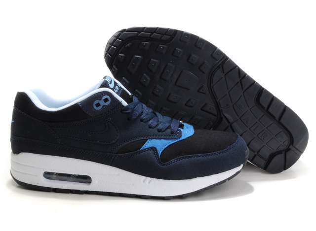 Mens Nike Air Max 87 Black Blue Running Shoes